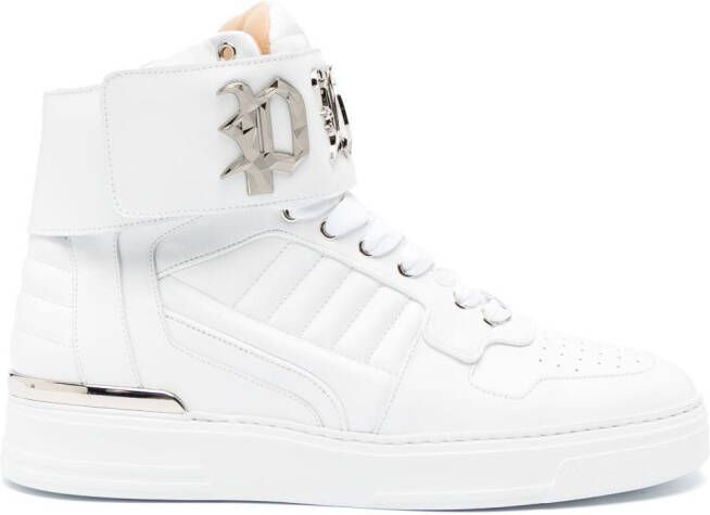 Philipp Plein Gothic-plaque high-top sneakers White