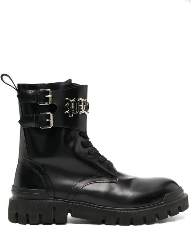 Philipp Plein Gothic Plein leather ankle boots Black