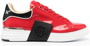 Philipp Plein hexagon-logo low-top sneakers Red