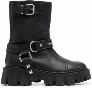 Philipp Plein Iconic Plein studded chunky boots Black