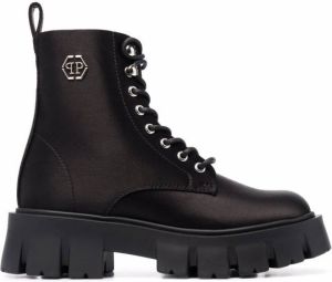 Philipp Plein Iconic Satin chunky boots Black