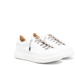Philipp Plein Junior crystal-laces low-top sneakers White