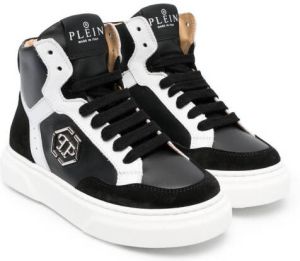 Philipp Plein Junior logo-plaque high-top sneakers Black