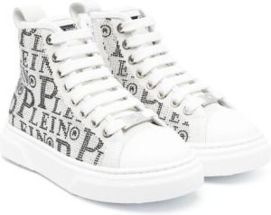 Philipp Plein Junior logo-print high-top sneakers White