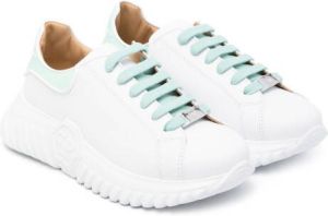 Philipp Plein Junior round-toe leather sneakers White