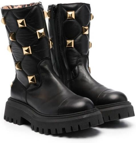 Philipp Plein Junior stud-embellished boots Black