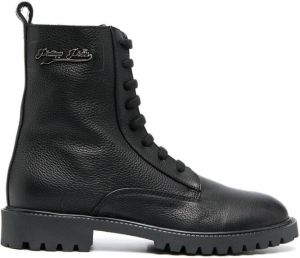 Philipp Plein lace-up leather boots Black