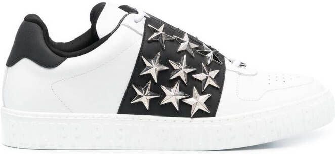 Philipp Plein leather star studded sneakers White