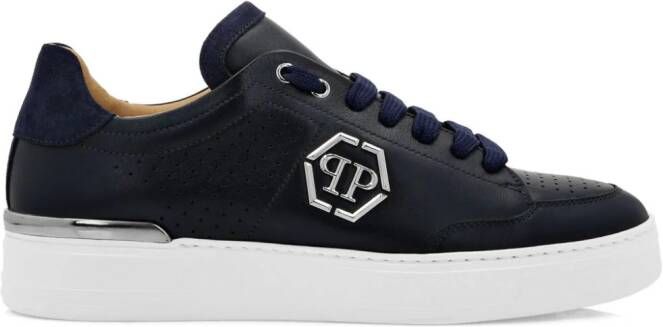 Philipp Plein logo-appliqué low-top sneakers Blue