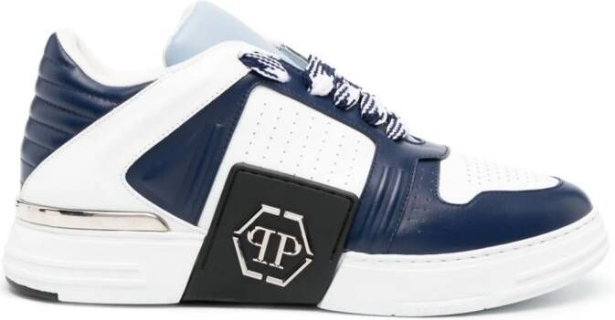 Philipp Plein logo-patch low-top sneakers Blue