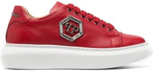 Philipp Plein logo-patch low-top sneakers Red