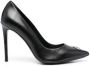 Philipp Plein logo-plaque 100mm heeled pumps Black - Thumbnail 1