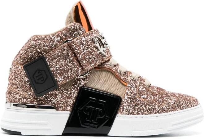 Philipp Plein logo-plaque high-top sneakers Pink