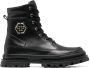 Philipp Plein logo-plaque leather ankle boots Black - Thumbnail 1