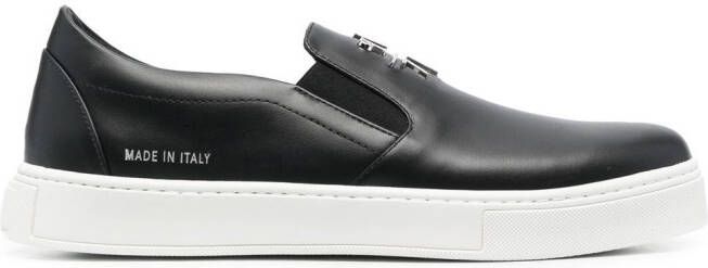 Philipp Plein logo-plaque slip-on sneakers Black