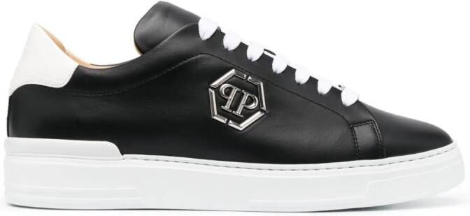 Philipp Plein logo-plaque two-tone leather sneakers Black