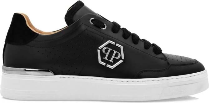 Philipp Plein logo-print leather sneakers Black