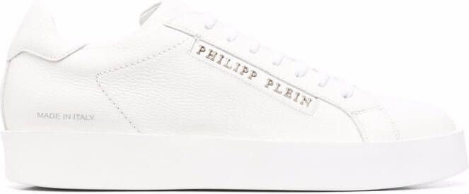 Philipp Plein logo-print leather sneakers White