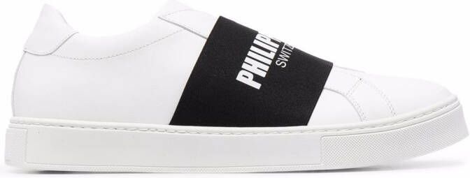 Philipp Plein logo strap slip-on sneakers White