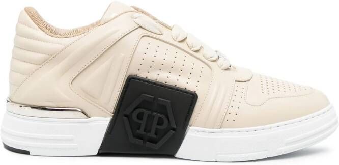 Philipp Plein low-top leather sneakers Neutrals