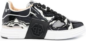 Philipp Plein marble-print low-top sneakers Black