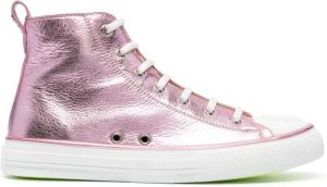 Philipp Plein Megastar laminated high-top sneakers Pink