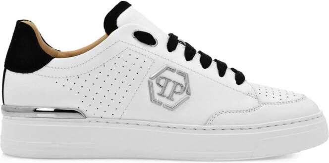 Philipp Plein monogram leather sneakers White