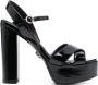 Philipp Plein patent-effect heeled sandals Black - Thumbnail 1