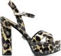 Philipp Plein patent platform leopard print sandals Neutrals - Thumbnail 1