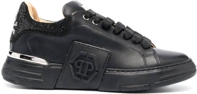 Philipp Plein rhinestone-embellished low-top sneakers Black
