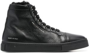 Philipp Plein shearling lined high-top sneakers Black