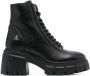 Philipp Plein shearling lined lace-up leather ankle boots Black - Thumbnail 1