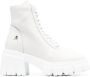 Philipp Plein shearling lined lace-up leather ankle boots White - Thumbnail 1