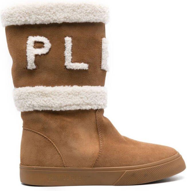Philipp Plein shearling-lined suede boots Neutrals