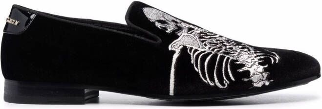 Philipp Plein Skeleton slip-on loafers Black