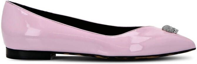 Philipp Plein Skull-charm ballerina shoes Purple