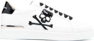 Philipp Plein skull-patch leather sneakers White