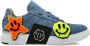 Philipp Plein Smile Graffiti denim low-top sneakers Blue - Thumbnail 1