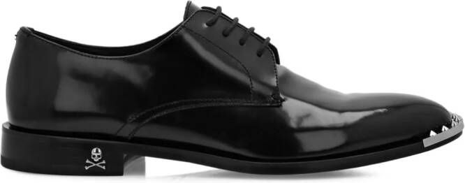 Philipp Plein spike-detail leather derby shoes Black