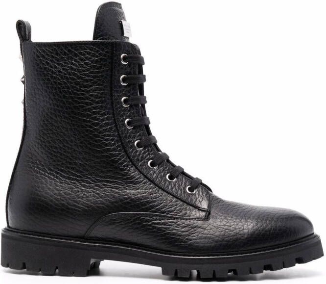 Philipp Plein star-studded leather boots Black