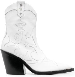 Philipp Plein stars-detail cowboy boots White