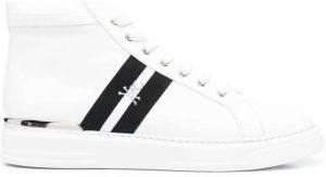 Philipp Plein Stripes high-top leather sneakers White