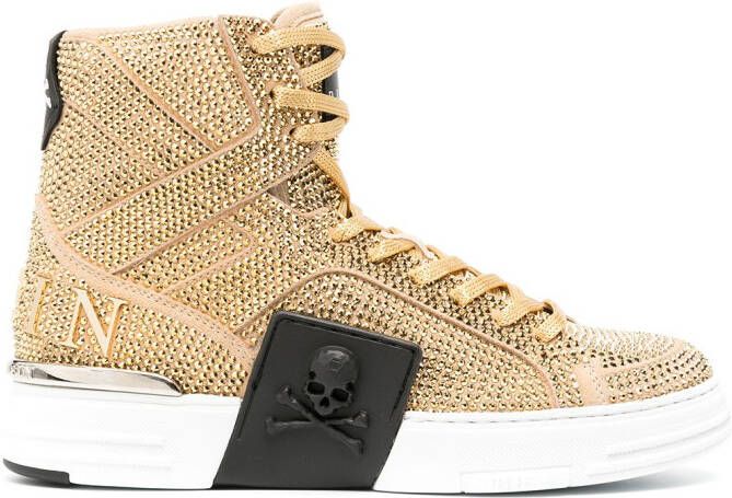 Philipp Plein studded high-top sneakers Gold