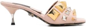 Philipp Plein studded square-toe sandals Pink