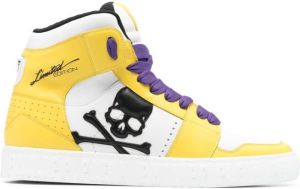 Philipp Plein Super Street Skull Bones hi-top sneakers Yellow