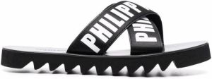 Philipp Plein TM Gummy leather slides Black