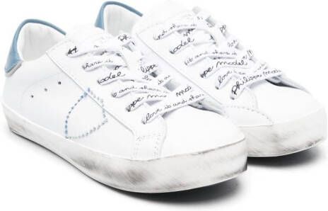 Philippe Model Kids lace-up leather sneakers White