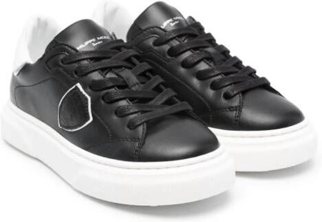 Philippe Model Kids logo-patch leather sneakers Black