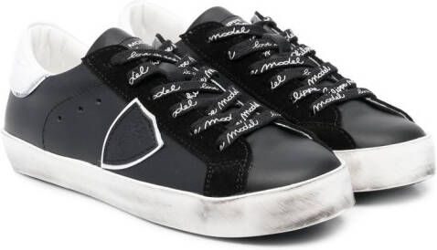 Philippe Model Kids logo-print lace-up sneakers Black
