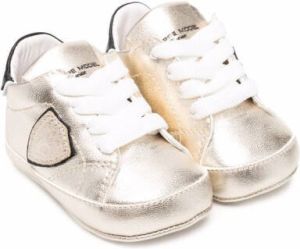 Philippe Model Kids Paris metallic leather sneakers Yellow